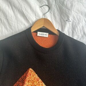 Lanvin Size S/M Hand Beaded Wool/Cotton Sweater. Brand New. Perfect Condition